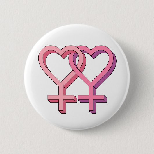 LGBT Femme 2 Femme-toets Ronde Button 5,7 Cm (Voorkant)