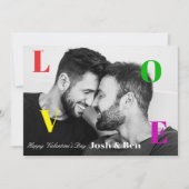 LGBT Fijne Valentijnsdag Aangepaste Foto Monogram Feestdagenkaart (Voorkant)