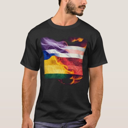 Lgbt Flag Burning T-shirt (Voorkant)