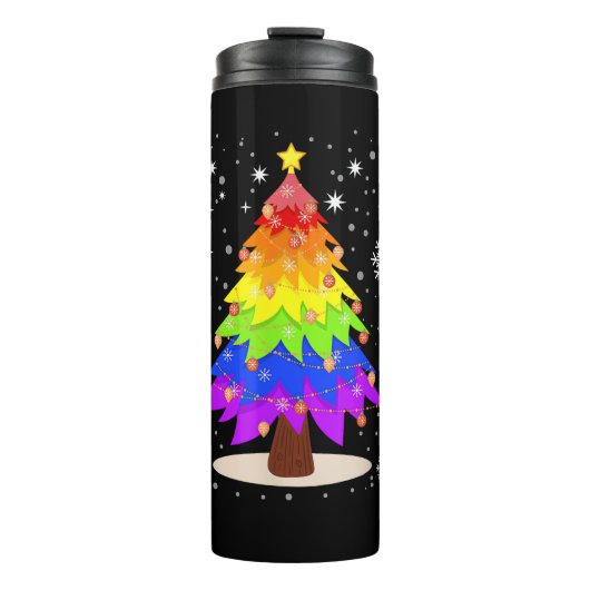 LGBT Flag Christmas Tree Merry Christmas Gay LGBT  Thermosbeker (Voorkant)