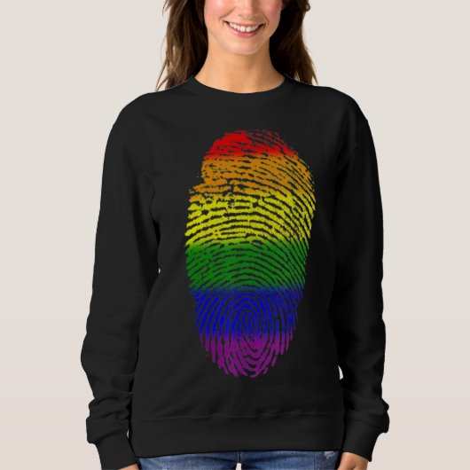 Lgbt Flag Fingerprint Proud Lgbt Pride Trui (Voorkant)