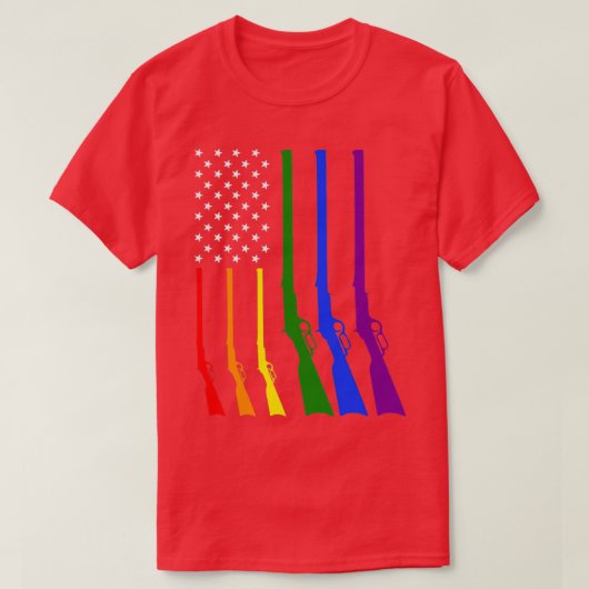 Lgbt Flag Hunting Gay Pride America T-shirt (Design voorkant)