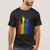 Lgbt Flag Lgbt Pride Hand Equality Ci T-shirt (Voorkant)