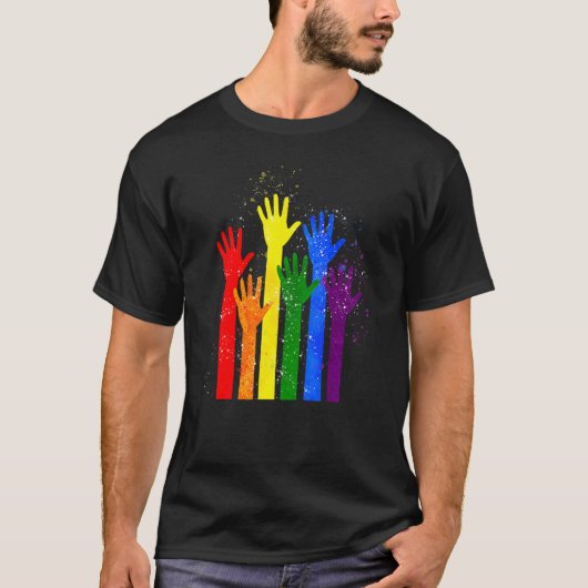 Lgbt Flag Lgbt Pride Hand Equality Ci T-shirt (Voorkant)