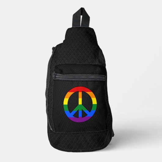 LGBT flag peace sign  Sling Bag (Voorkant)