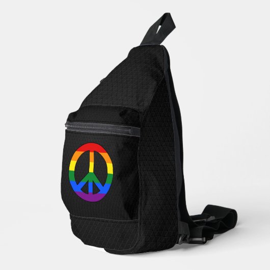 LGBT flag peace sign  Sling Bag (Rechterhoek)