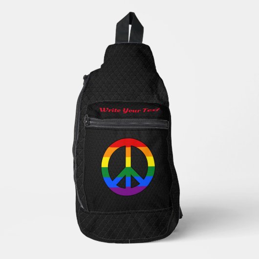 LGBT flag peace sign  Sling Bag (Voorkant)