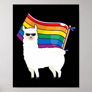 LGBT Flag T Shirt Llama Gay Lesbian Resist Mannen Poster
