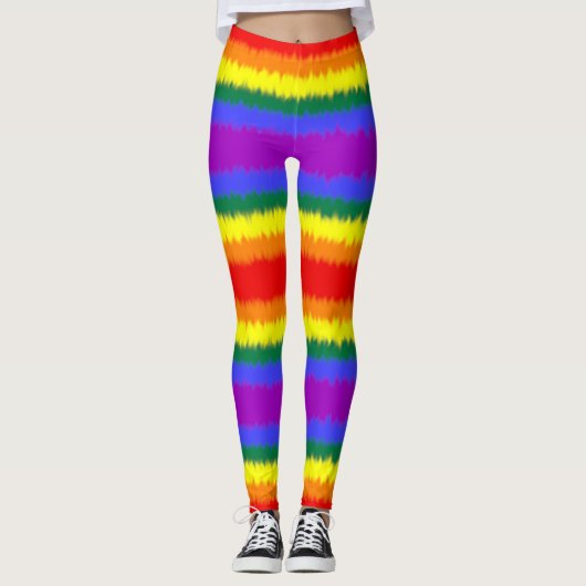 LGBT+ Flag Wide Stripe Leggings (Voorkant)