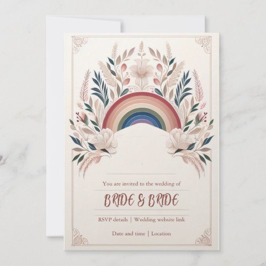 LGBT Floral bruiloft uitnodiging (Voorkant)