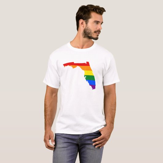 LGBT Florida, US State flag map T-Shirt (Voorkant volledig)