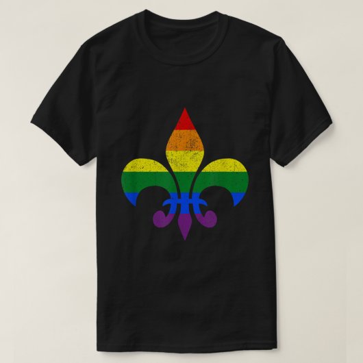LGBT Frans Fleur de Lis Gay Pride Month Rainbow M T-shirt (Design voorkant)