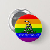LGBT Gadsden Ronde Button 5,7 Cm (Voorkant /achterkant)