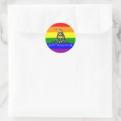 LGBT Gadsden Ronde Sticker (Tas)