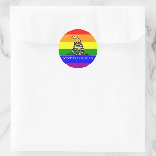 LGBT Gadsden Ronde Sticker (Tas)