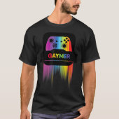 LGBT Gamer Gaymer T Gay Pride Rainbow Gamepad T-shirt (Voorkant)