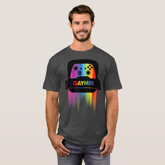 LGBT Gamer Gaymer T Gay Pride Rainbow Gamepad T-shirt (Voorkant volledig)
