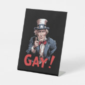 LGBT Gay Ally Pride Maand Grappig Reclamebord Met Voetstuk (Voorkant)