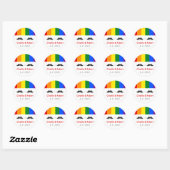 LGBT Gay Bruiloft snorren Regenboog Ronde Sticker (Vel)