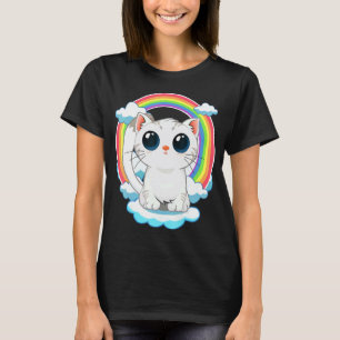 LGBT Gay en Lesbische Trots Schattige Kat Regenboo T-shirt