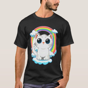 LGBT Gay en Lesbische Trots Schattige Kat Regenboo T-shirt