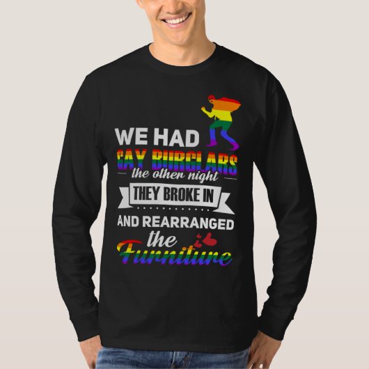 LGBT Gay Lesbian Bisexual Pride Burglars T-shirt (Voorkant)