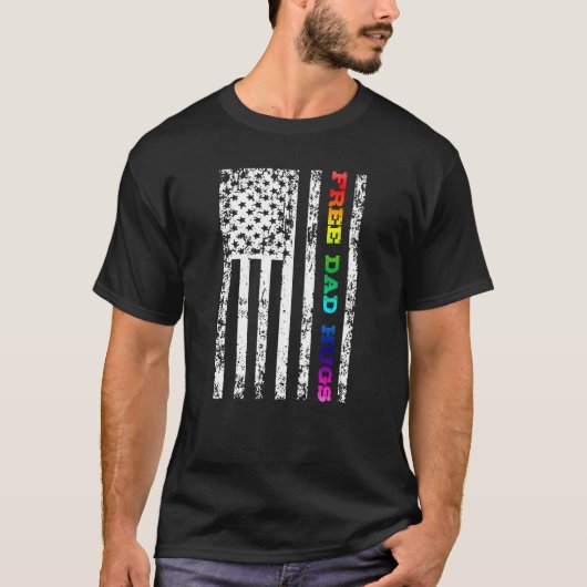 LGBT Gay Lesbian Free Dad Hugs T-shirt (Voorkant)