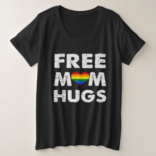 LGBT Gay Lesbian Pride Free Mam Hugs Grote Maat T-shirt