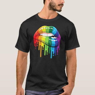 Lgbt Gay Lesbisch CSD Pride Lippen Mond T-shirt