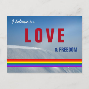 LGBT Gay Love and Freedom Winter Foto Briefkaart