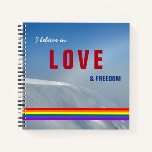 LGBT Gay Love and Freedom Winter Foto Notitieboek