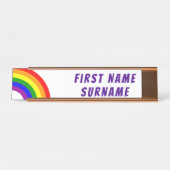 LGBT Gay Matching Couple Half Rainbow Bureau Naambordje (Voorkant)