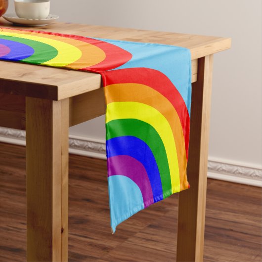 LGBT Gay Matching Couple Half Rainbow Korte Tafelloper (Voorbeeld)