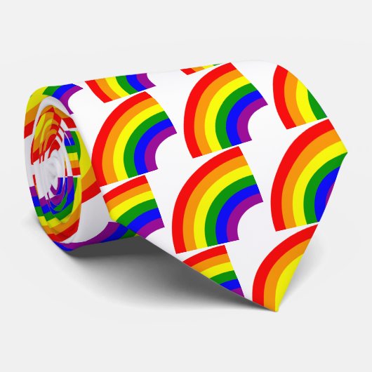 LGBT Gay Matching Couple Half Rainbow Stropdas (Opgerold)