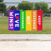 LGBT Gay pride 2020 afstand houden, Liefde wint of Spandoek (Insitu)