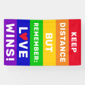 LGBT Gay pride 2020 afstand houden, Liefde wint of Spandoek (Horizontaal)
