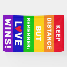LGBT Gay pride 2020 afstand houden, Liefde wint of Spandoek