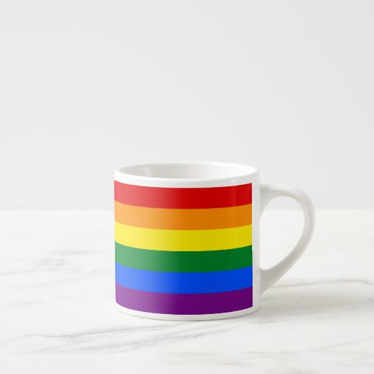 LGBT Gay Pride 6-Stripe regenboogvlag Espresso Kop (Rechts)