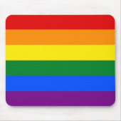 LGBT Gay Pride 6-Stripe regenboogvlag Muismat (Voorkant)