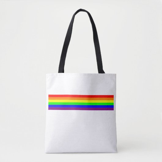 LGBT Gay Pride Basic 6 Kleur Regenboog Tote Bag (Voorkant)