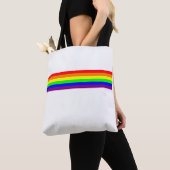 LGBT Gay Pride Basic 6 Kleur Regenboog Tote Bag (Dichtbij)