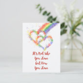 Lgbt Gay Pride Beauful Rainbow Hearts & Quote Briefkaart (Staand voorkant)