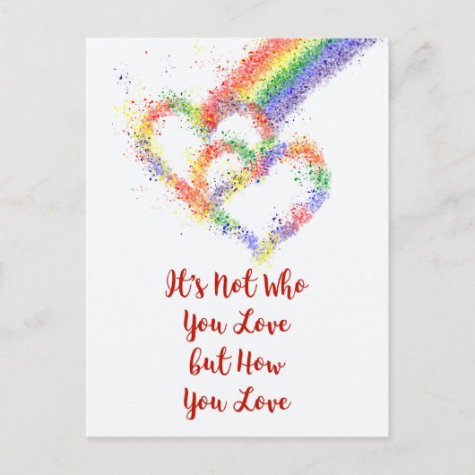 Lgbt Gay Pride Beauful Rainbow Hearts & Quote Briefkaart (Voorkant)