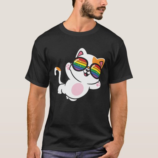 LGBT Gay Pride Cat Lover 1 T-shirt (Voorkant)