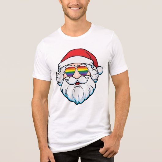 LGBT Gay Pride Cool Trendy Santa Claus Kerstmis Tri-Blend Shirt (Voorkant)