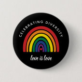 LGBT Gay Pride die diversity Love vieren Ronde Button 5,7 Cm (Voorkant)