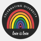 LGBT Gay Pride die diversity Love vieren Ronde Sticker (Voorkant)