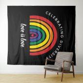 LGBT Gay Pride die diversity Love vieren Wandkleed (In Situ (horizontaal))