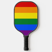 LGBT Gay Pride Dubbelzijdige Regenboog Vlag Pickleball Paddle (Voorkant)