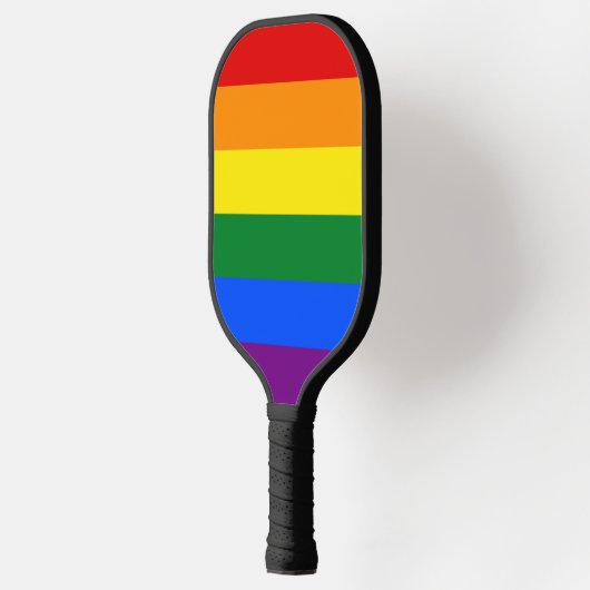 LGBT Gay Pride Dubbelzijdige Regenboog Vlag Pickleball Paddle (Links)